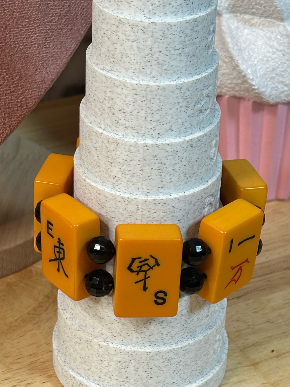 Antique Mahjong Butterscotch Bakelite Bracelet - Picture 7 of 11